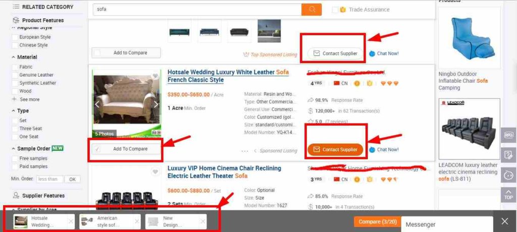 Tips on how to compare product on Alibaba