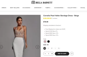 Бандажное платье Pearl Halter по оптовой цене на сайте розничной торговли Bella Barnett